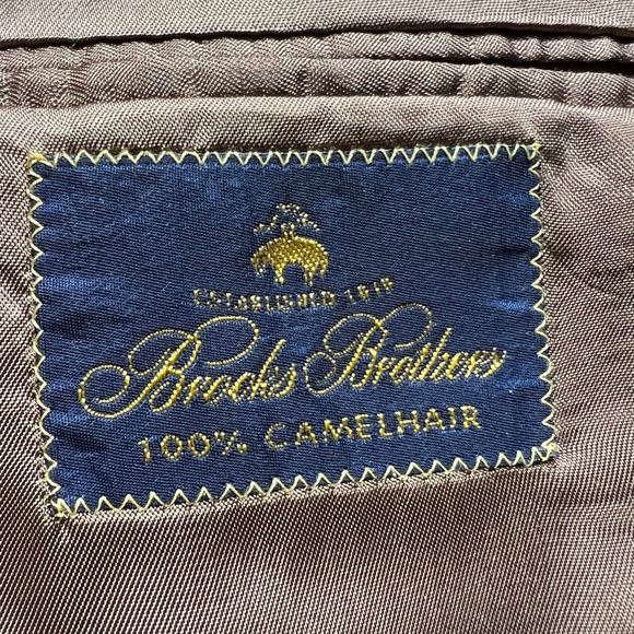 Brooks Brothers 100% Camel Hair Sport Coat Blazer 43L Tan Timeless Old Money Vtg - Picture 7 of 10